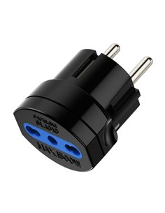 Ewent Adaptateur de Viaje Schuko 16A - Femelle Tipo L - Couleur Noir