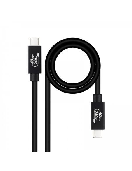 Nanocable Câble USB 4 Gen 3x2 40Gbps 5A/240W - USB-C/M-USB-C/M - 1.8 m - Couleur Noir