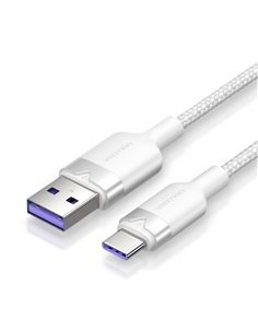 Vention Câble USB-C 2.0 à USB-À 6A 100W - 2m - Tressé - Couleur Blanc