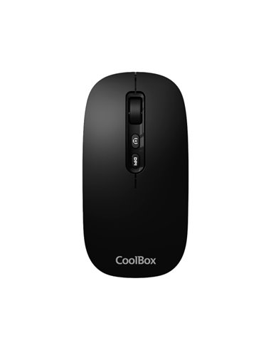Coolbox W02 Souris Inalambrico - Bluetooth et RF 2.4GHz - Super Léger - Boton Acceso Copilot - Rechargeable Par USB-C - DPI Régl