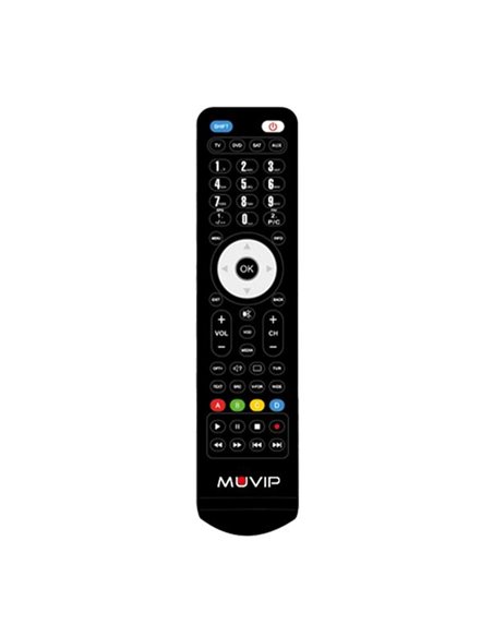 Muvip Mando à Distancia 4 en 1 Universal - Programable - Aprendizaje Desde le Mando Original - Couleur Noir