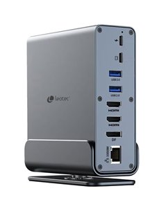 Leotec LEDS06 Docking Station USB C 15 en 1 - 2x HDMI 4K + DisplayPort - Power Delivery 100W - Ethernet Gigabit - 5x USB + USB C