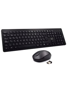 Ewent Pack Clavier + Souris Inalambricos - Receptor USB-À 2.4Hz - 1000dpi - Disposicion Portuguesa QWERTY PT - Comprend Pilas AA