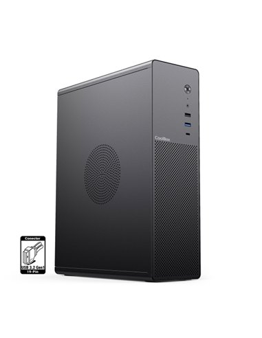 CoolBox T100 Slim Boîte Torre Micro ATX, Mini ITX - Taille HDD 2.5" - USB 3.2, USB-C - Couleur Noir