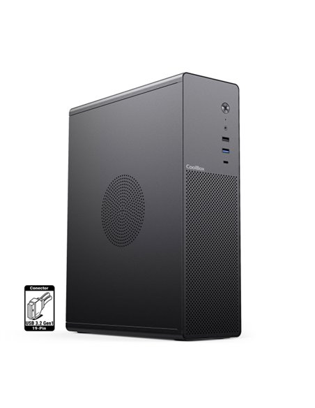 CoolBox T100 Slim Boîte Torre Micro ATX, Mini ITX - Taille HDD 2.5" - USB 3.2, USB-C - Couleur Noir
