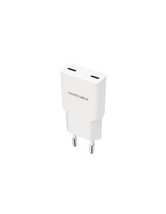 Nanocable Cargador de Pared 2xUSB-C/PD 25W - Couleur Blanc