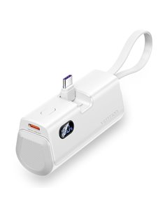 Vention PowerBank 4800mAh - USB-C - Charge rapide 22.5W - Conector Pliable - Couleur Blanc