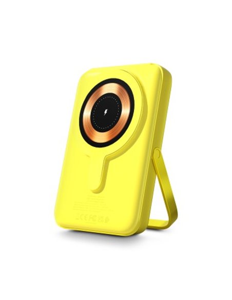 Urban Factory Magnee Power Powerbank Universal 10000mAh - Entrée USB-C - Sortie USB-C, USB-À e Sans fil - Couleur Jaune Neon