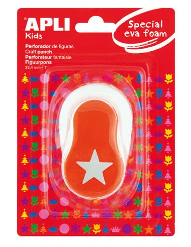 Apli Perforadora Estrella - Figura de 25.4mm - Perfora Papier, Carton, Cartulina et Goma Eva de Jusqu'à 2mm - Deposito de Facile