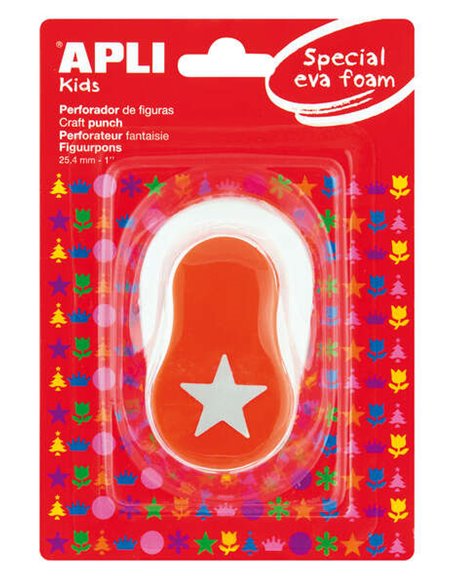 Apli Perforadora Estrella - Figura de 25.4mm - Perfora Papier, Carton, Cartulina et Goma Eva de Jusqu'à 2mm - Deposito de Facile