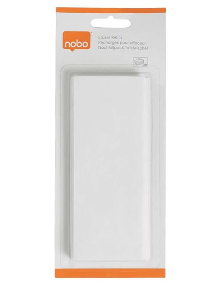 Nobo Pack de 10 Recambios Pour Borrador Magnetico Nobo 1901433 de Tableau Blanca