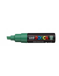Posca PC-8K Marqueur de Pintura Base al Eau - Pointe Biselada Acrilica 8mm - Linea Gruesa - Résistant à la Luz - Couleur Vert