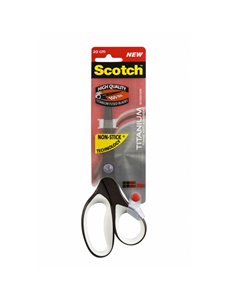 Scotch Ciseaux de Titanio 20cm - Antiadherentes - Mango Ergonomique Toucher Doux - Couleur Blanc/Noir