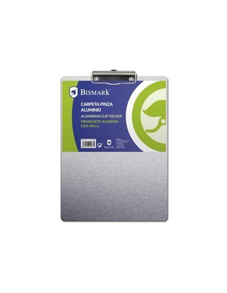 Biskmark Chemise Sujetapapeles Avec Base de Aluminium et Pinza Metalica - Format Folio