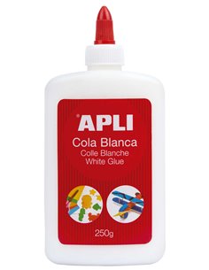 Apli Bote de Cola Blanca 250g - Séchage rapide - Résistant à l'eau - Idéal Pour Manualidades et Trabajos Escolares