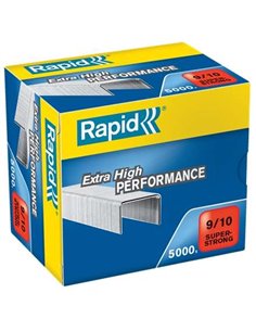 Rapid Super Strong Boîte de 5000 Agrafes 9/10 - De 40 à 70 Feuilles - Alambre Galvanizado Superreforzado - Patilla de 10mm