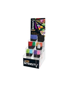 Bic Intensity Fine Présentoir de 192 Feutres - Pointe Fina de 0.8mm - Trait de 0.4mm - Couleurs assorties