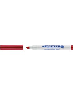 Edding 661 Feutre Pour Tableau Blanca - Pointe Ronde - Trait entre 1 et 2 mm. - Encre Pigmentada - Borrable en Seco - Couleur Ro