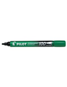 Pilot Feutre Permanent 100 - Pointe Fina de Bala 4,5mm - Trait 1mm - Couleur Vert