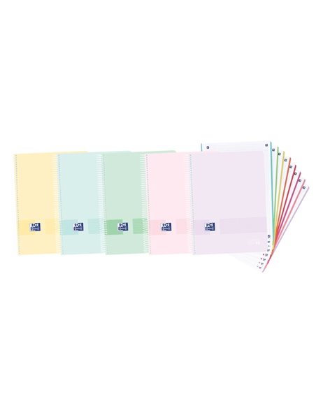 Oxford Europeanbook 8 Live & Go Cahier Spirale Format A4+ Cuadriculado 5x5mm - 160 Feuilles Microperforadas Avec 4 Taladros - Co