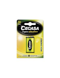 Cegasa Super Alkaline Pack de 1 Pila 6LR61 9V - Haute Tecnologia - Fiabilidad - Elevado Rendimiento - Maximas Prestaciones