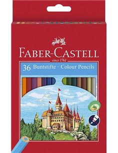 Faber-Castell Classic Colour Pack de 36 Lapices de Couleurs Hexagonales - Resistencia à la Rotura - Couleurs assorties