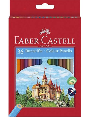 Faber-Castell Classic Colour Pack de 36 Lapices de Couleurs Hexagonales - Resistencia à la Rotura - Couleurs assorties