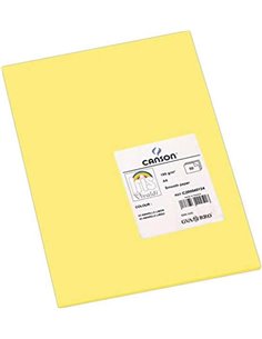 Canson Guarro Pack de 50 Cartulinas Iris A4 de 185g - 21x29.7cm - Couleur Jaune Limon