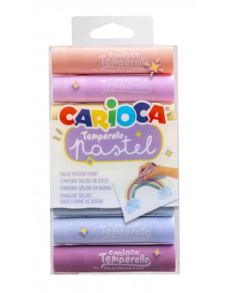 Carioca Temperello Pack de 8 Temperas Solidas - Gran Cobertura - Faciles de Mezclar - Sans Disolventes et Lavables - Séchage rap