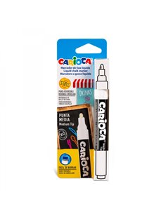 Carioca Feutre de Tiza Liquida - Base de Eau - Pointe Reversible - Résistant à la Luz - Facile de Borrar - Aplicable sobre Table