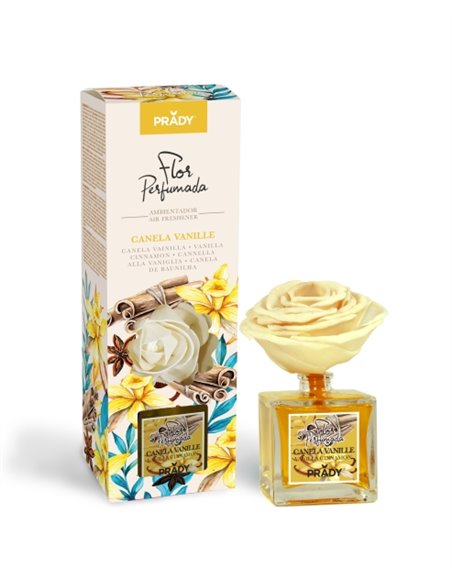Prady Ambientador Flor Perfumada Canela Vanille - Flacon de Cristal 90ml