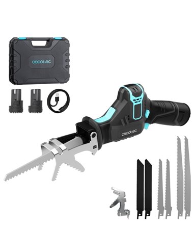 Cecotec Sierra de Sable LongFlex 1200 Home and Garden Sierra de Sable Sans fil - 550W - 2 Baterias de 12V - Comprend Accesorios 