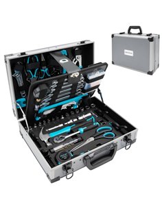 Cecotec ToolBox 8000 Pro Juego de Herramientas - 380 Piezas - Maletin de Aluminium - Couleur Acier