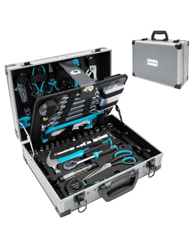 Cecotec ToolBox 8000 Pro Juego de Herramientas - 380 Piezas - Maletin de Aluminium - Couleur Acier
