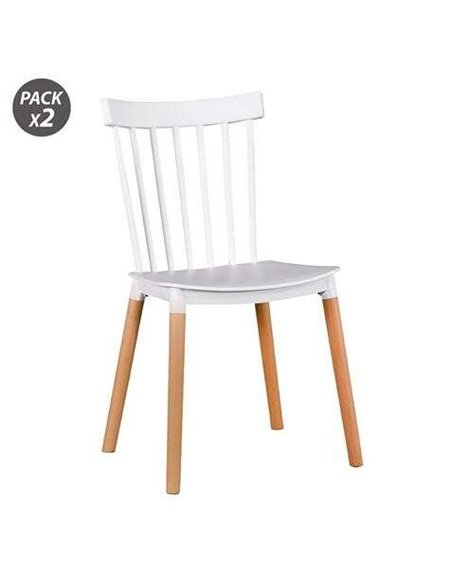 Muvip Pack 2 Sillas Design D800 - Couleur Blanc