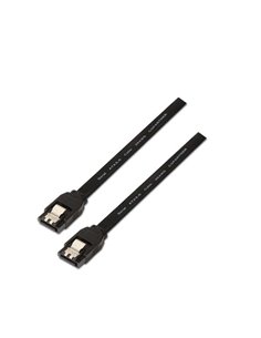 Aisens Câble SATA III Datos 6G Avec Anclajes - 0.5m Pour Disco Duro SATA I - II - III SSD - Couleur Noir