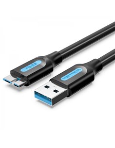 Vention Câble USB 3.0 Mâle à MicroUSB Mâle 2A 10W 5Gbps - 0.5m - Couleur Noir