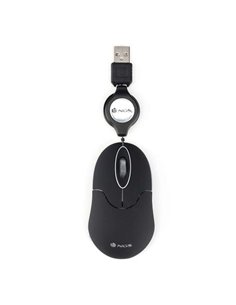 NGS Sans Souris USB 1000dpi - Câble Retractil - 3 Botones - Usage Ambidiestro - Couleur Noir