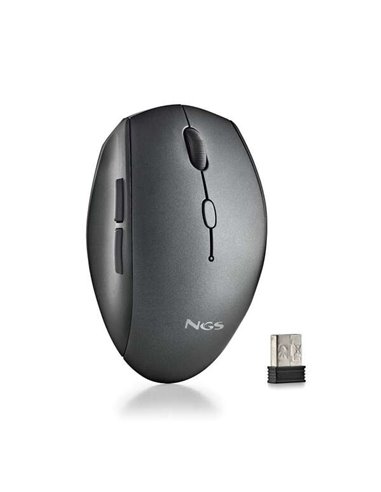 NGS Souris Inalambrico Ergonomique - 5 Botones - Teclas Silenciosas - Rueda de Desplazamiento - Conexion 2.4 Ghz - dpi Ajustable