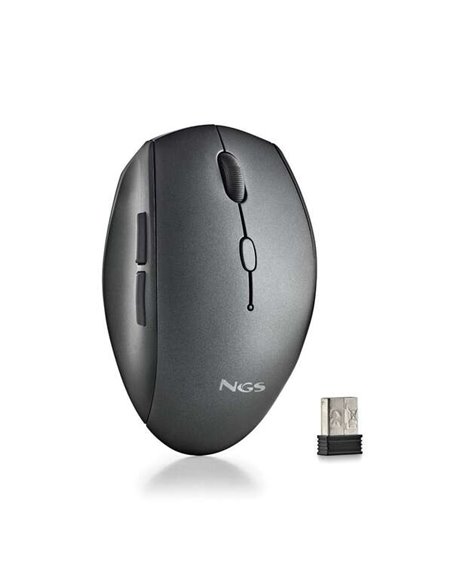 NGS Souris Inalambrico Ergonomique - 5 Botones - Teclas Silenciosas - Rueda de Desplazamiento - Conexion 2.4 Ghz - dpi Ajustable