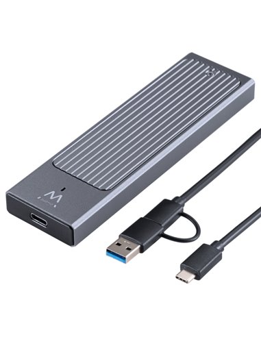 Ewent Boîte Externa USB 3.2 USB-C - SSD, Câble USB C-C et USB C-À - Couleur Noir