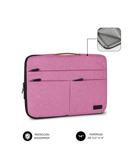 Subblim Housse Air Padding 360 Portable de 13.3" à 14" - Protection 360º Avec Air Padding - Multiples Poches - Résistant et dura