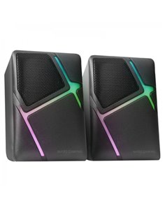 Mars Gaming MS-H Altavoces Compactos - Sonido Envolvente 10W - Iluminacion RGB Flow - Drivers Invertidos 3D-Surround - Control d