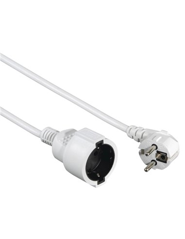 Hama Câble de Alimentation Alargador Coudé - Potencia Maxima 3680W - Longueur 2m - Seccion 1.5mm2 - Schuko CEE7 - Couleur Blanc