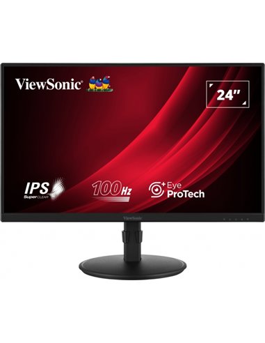 Viewsonic Monitor 23.8" VA2408-HDJ LED IPS FullHD - 100Hz - Respuesta 5ms -16:9 - VGA - HDMI - DisplayPort - Réglable en Altura 