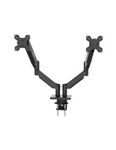 Coolbox M02D Support de Mesa Avec Brazos Articulados Pour 2 Monitores Jusqu'à 32" - Giratorio e Inclinable - Piston de Gas - Pes