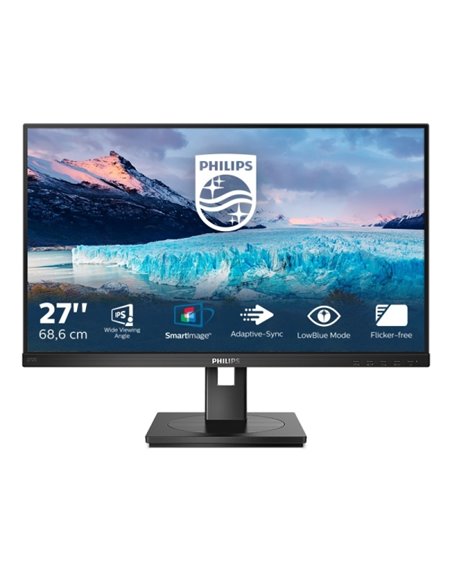 Philips S Line 272S1AE/00 Monitor 27" LED IPS FullHD 75Hz - Respuesta 4ms - Altavoces 4W - Regulable en Altura, Giratorio e Incl