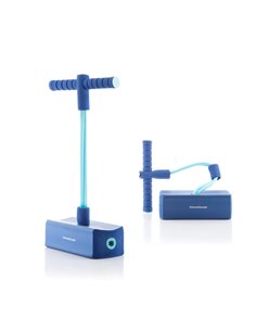 Innovagoods Funp Pogo Saltarin de Goma - Supporte jusqu'à 70kg - Antidérapant - Sonido de Pitido - 55x24x11cm - Couleur Bleu
