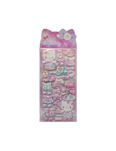 Comansi Pegatinas en Relieve Hello Kitty 10 x 25 cm - 4 Modelos Assortis - Efecto 3D - Estilo Kawaii