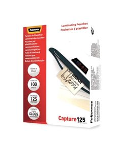 Fellowes Pack de 125 Fundas Pour Plastificar Tarjetas Brillo 65 x 95 mm - 125 Micras - Haute qualité - Transparent